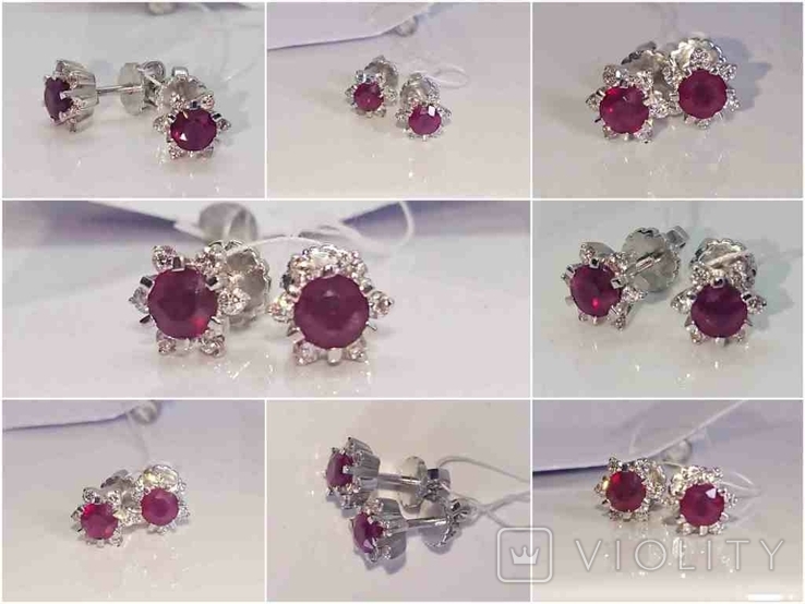 Earrings Ruby diamond diamond studs studs gold 585, photo number 4