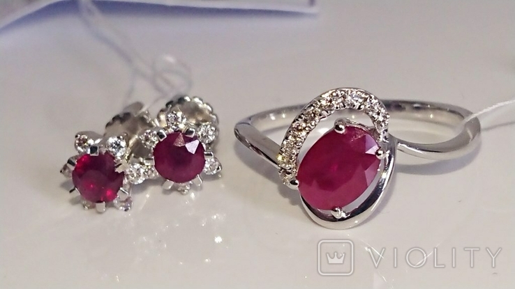 Earrings Ruby diamond diamond studs studs gold 585, photo number 6