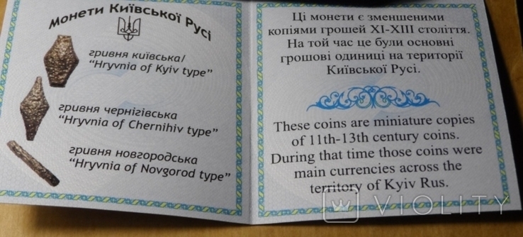 Набор монет серебро гривня київська чернігівська новгородська футляр 2020 набор тип 1. Копии., фото №5