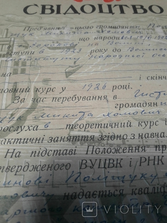 Свидетельство об окончании института, 1930 г. с печатью, фото №6