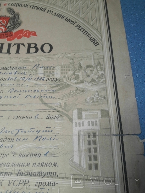 Свидетельство об окончании института, 1930 г. с печатью, фото №8