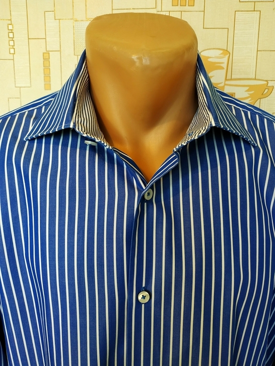 Рубашка сине-белая полоса TOMMY HILFIGER коттон p-p 39 (состояние нового), фото №5