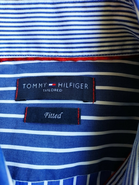 Рубашка сине-белая полоса TOMMY HILFIGER коттон p-p 39 (состояние нового), photo number 10