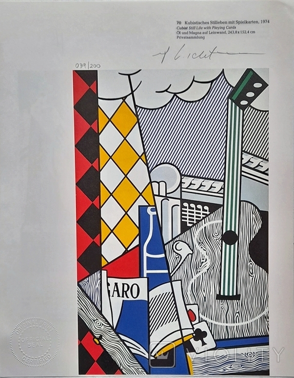 Roy Lichtenstein. С экспертизой., фото №2