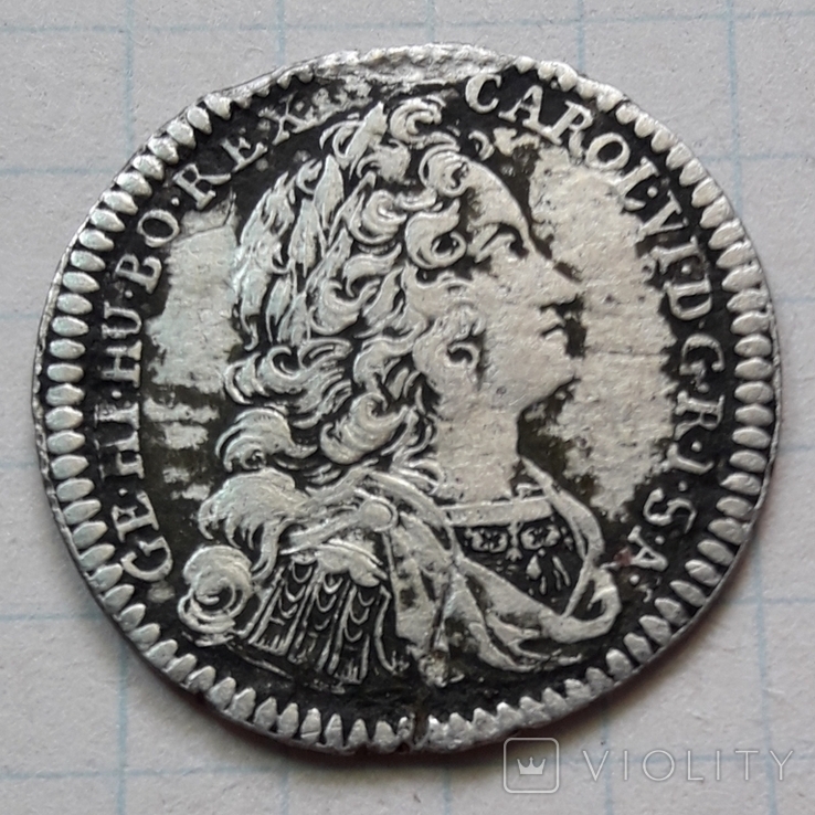 Австрія 6 крейцерів 1732р. Карл VI, срібло