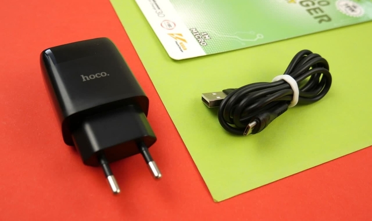 Зарядка Hoco C72Q QC3 Fast Charge 3A 18W + USB Micro, фото №4