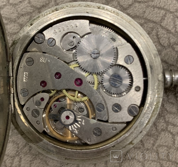 Часы карманные, марьяж, корпус никель, механизм Молния d 45 мм, рабочие, фото №5