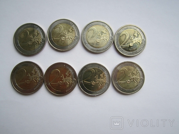 2 Євро. Памятні монети Європи.220 шт. Без повторів., фото №2