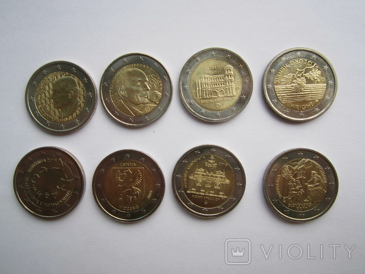 2 Євро. Памятні монети Європи.220 шт. Без повторів., фото №3