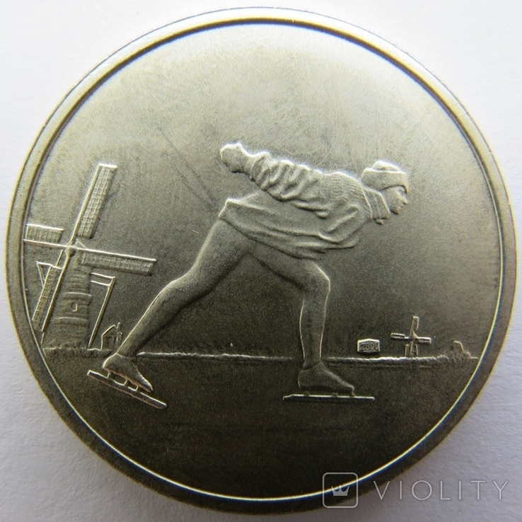 Нидерланды, 1 серебряный даальдер "Конькобежец" 2002 г., фото №3