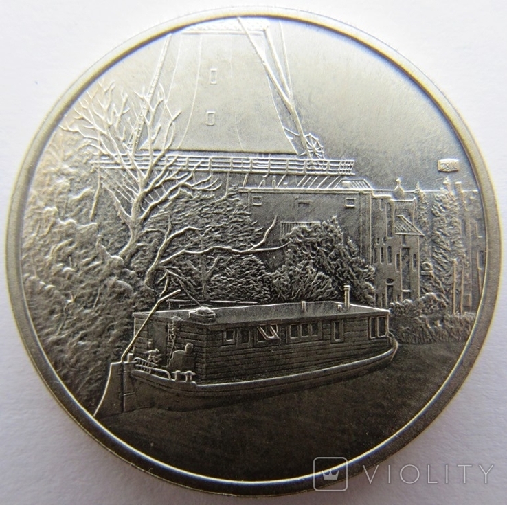 Нидерланды, 1 серебряный даальдер "Каналы Амстердама" 2001 г., фото №3