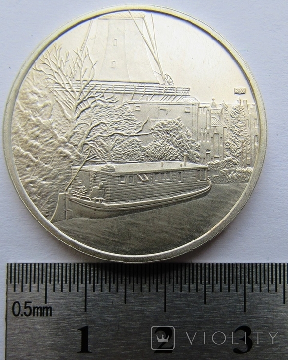 Нидерланды, 1 серебряный даальдер "Каналы Амстердама" 2001 г., фото №4