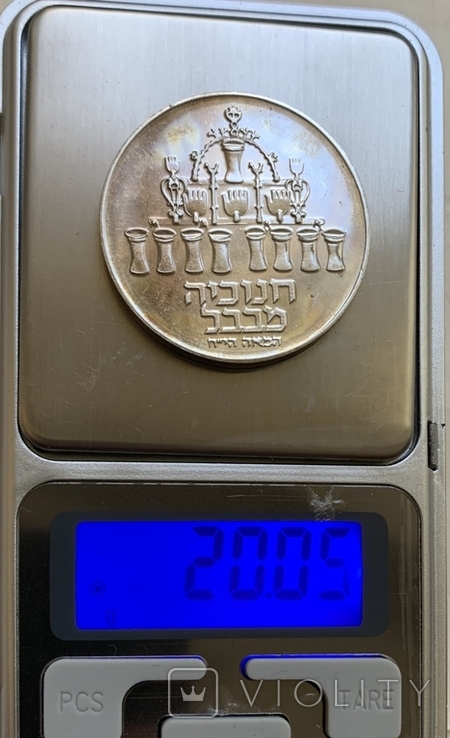 Монета Израиль 5 лир Серебро 1973 , вес 20 грамм, фото №5