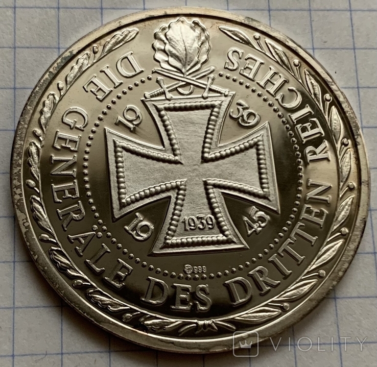 Серебрянная монета посвященная генерал-фельдмаршалу Паулюсу, серебро 999, вес 19,7 грамм, фото №3