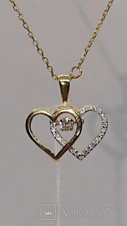 Кулон Diamant Heart Dancing Diamond Yellow Gold 750, фото №6
