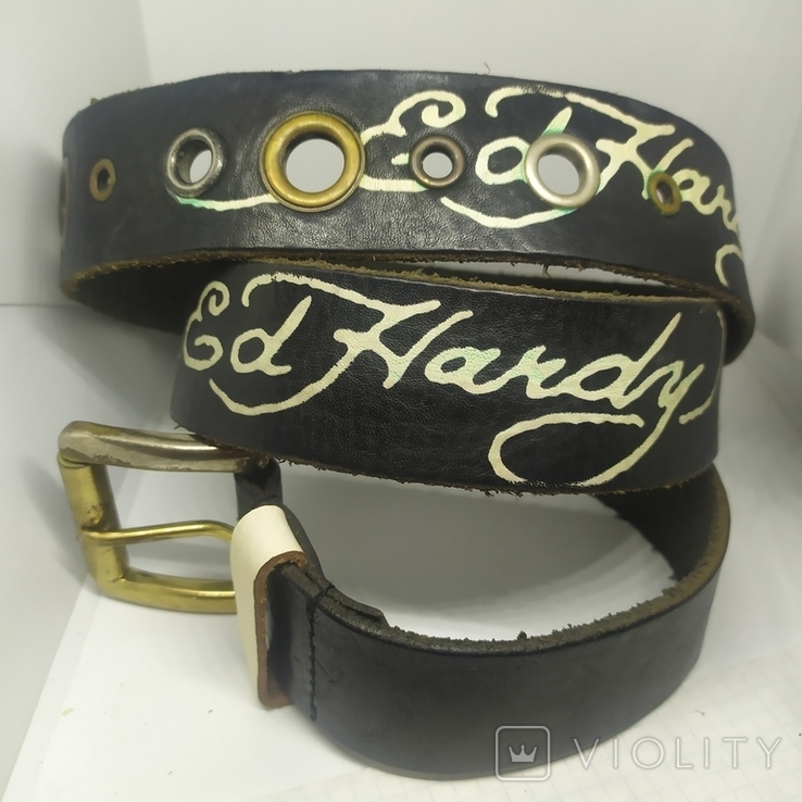 Кожаный ремень Ed Hardy, фото №2