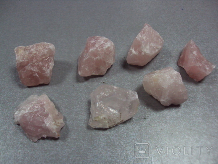 Камни минералы Розовый кварц лот 7 шт, фото №2