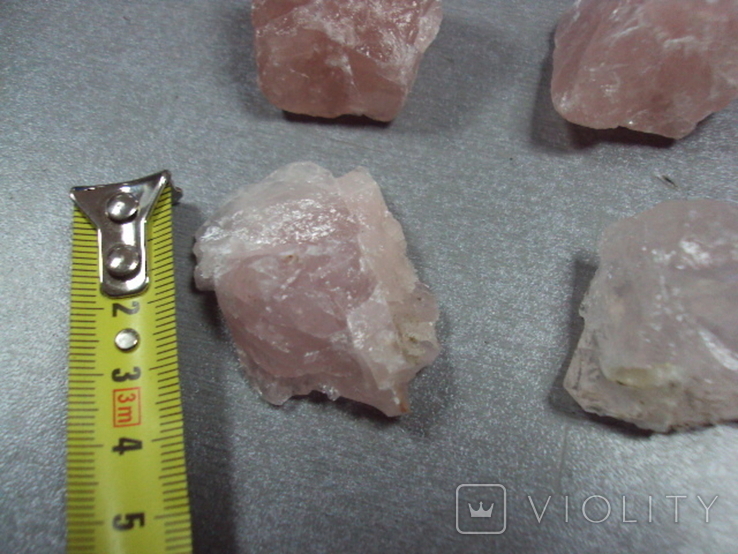 Камни минералы Розовый кварц лот 7 шт, фото №4