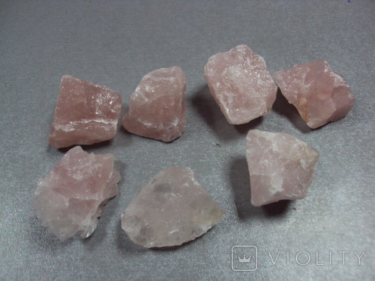 Камни минералы Розовый кварц лот 7 шт, фото №8
