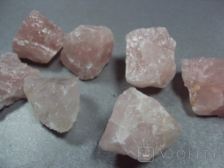 Камни минералы Розовый кварц лот 7 шт, фото №13