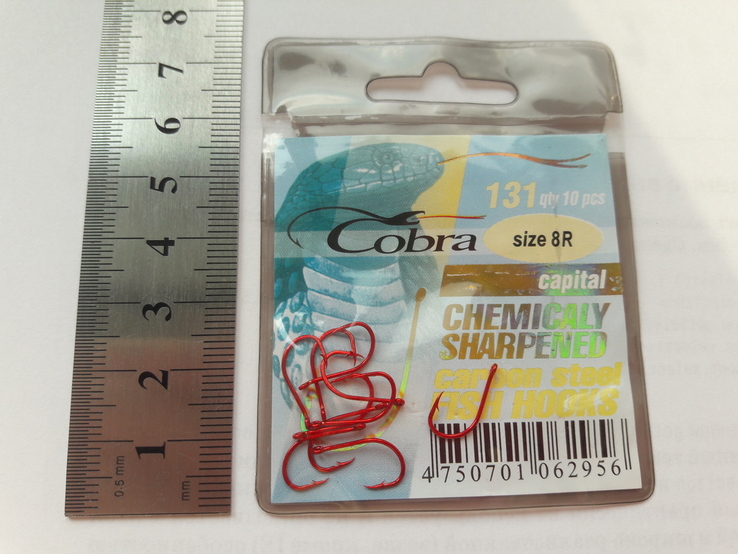 Крючки Cobra #8 Red (№135), photo number 4