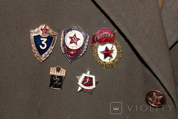 Китель парадный срочника сержанта строительных войск со значками и ВМФ -бонусом, фото №4