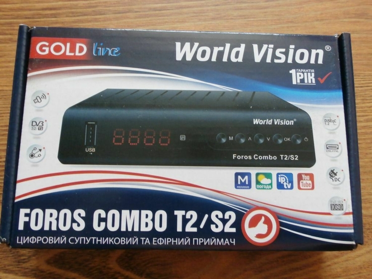 Супутниковий + Ефірний Т2 тюнер (ресивер) World Vision Foros Combo DVB-T2/S2/C, photo number 2