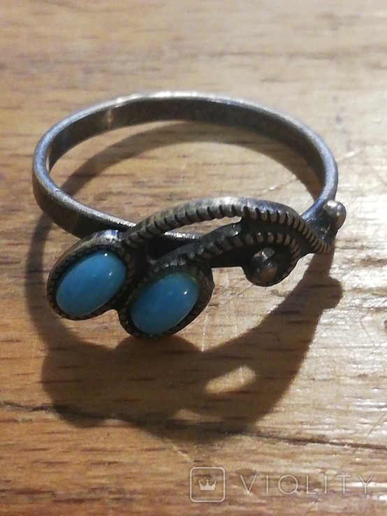 Серебреное кольцо с камнями. (К7), photo number 3