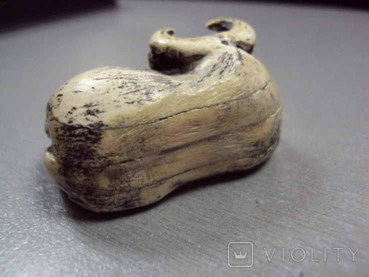 Figure miniature netsuke bone bull figurine bull height 2.7 cm, length 4.5 cm, weight 28.81 g, photo number 11