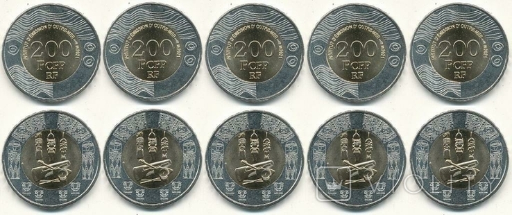 French Pacific Tahiti Фран Полинезия Таити - 5 шт x 200 Francs 2021, photo number 2