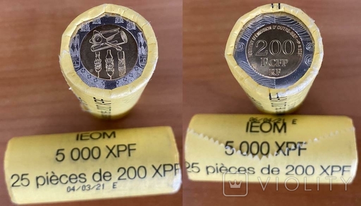 French Pacific Tahiti Фран Полинезия Таити - 25 шт x 200 Francs 2021 roll, photo number 2