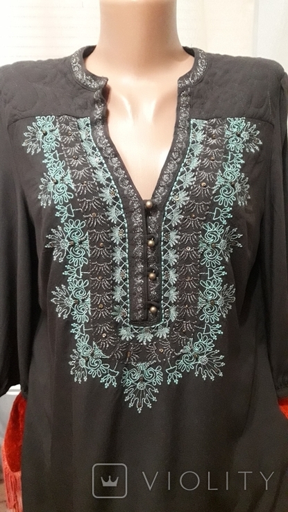 Женская рубашка вышитая, с индийской вышивкой , Mark's Spencer Индия, фото №2