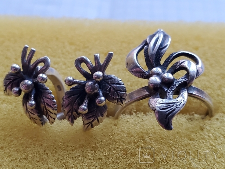 Set of ring and earrings, silver 925, USSR., photo number 5