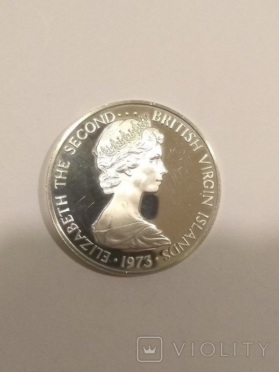Британские Виргинские острова 1 доллар 1973 года серебро 25,7 грамм, 925 проба, фото №6