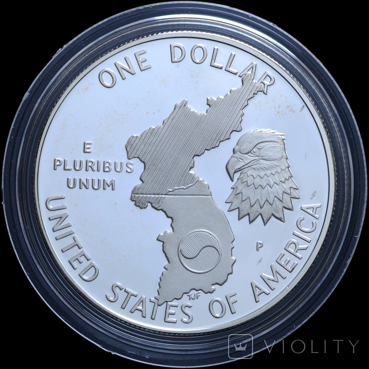 1 Доллар 1991 38 лет Корейской войне, США в Коробке, фото №3