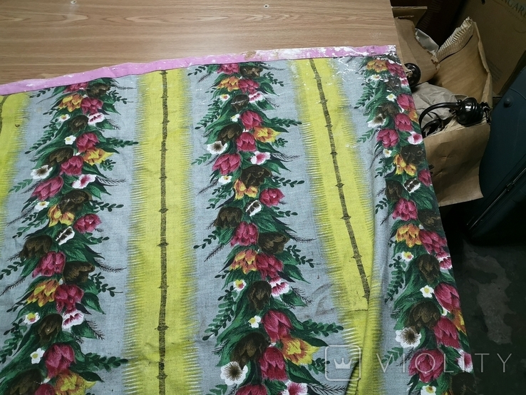 Ткань советская штора ковер декор цветы, фото №4
