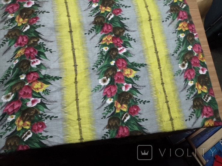 Ткань советская штора ковер декор цветы, фото №12
