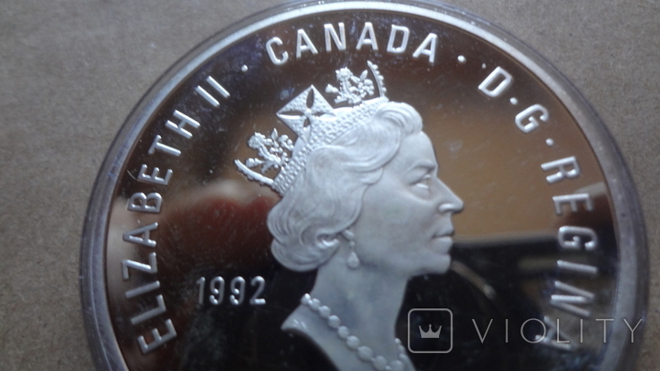 15 долларов 1992 Канада Олимпиада 92 серебро унция, фото №6
