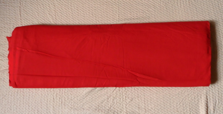 Рулон ткани кумач,(бязь красная) из СССР-27 метров, фото №7