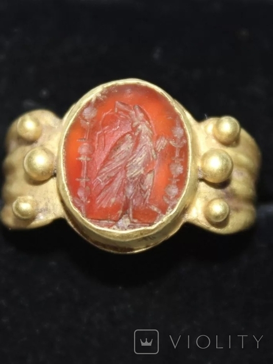 Roman ring Римский перстень c геммой гранат Исида 1 в до н.э., фото №3