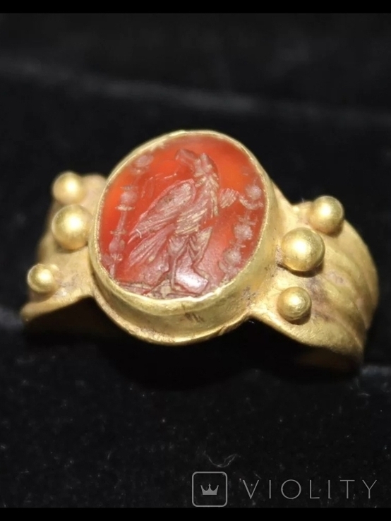 Roman ring Римский перстень c геммой гранат Исида 1 в до н.э., фото №4