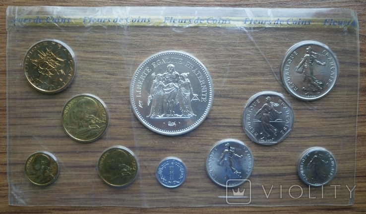 Монеты Годовой набор 1980 г . Франция, фото №2
