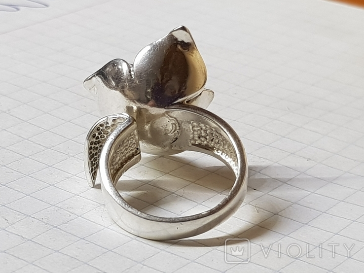 Серебряное кольцо Роза, фото №7