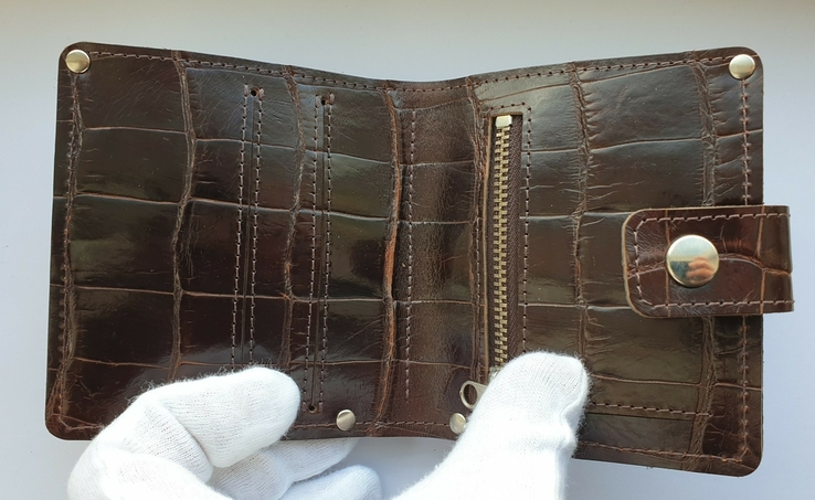 Мужской кошелек ( портмоне ) из кожи крокодила, фото №5