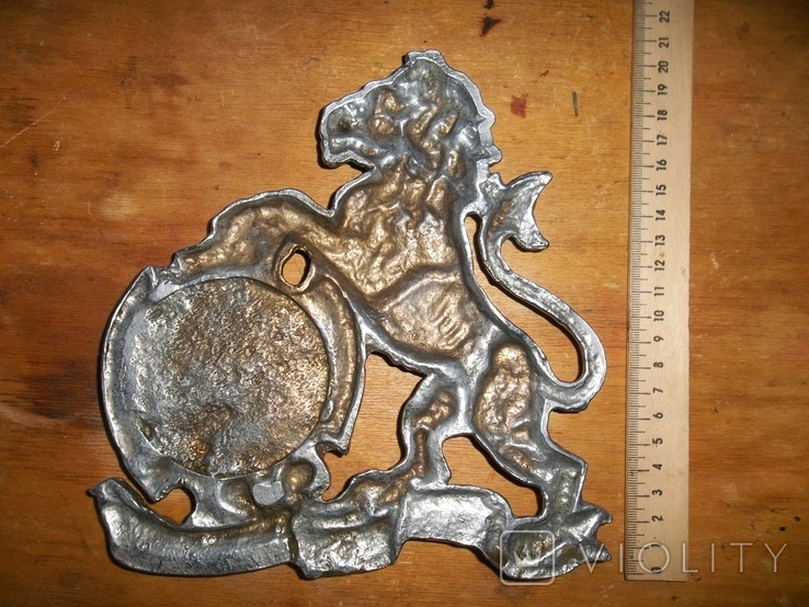 Бронзовый лев с серебрением.№2., фото №7