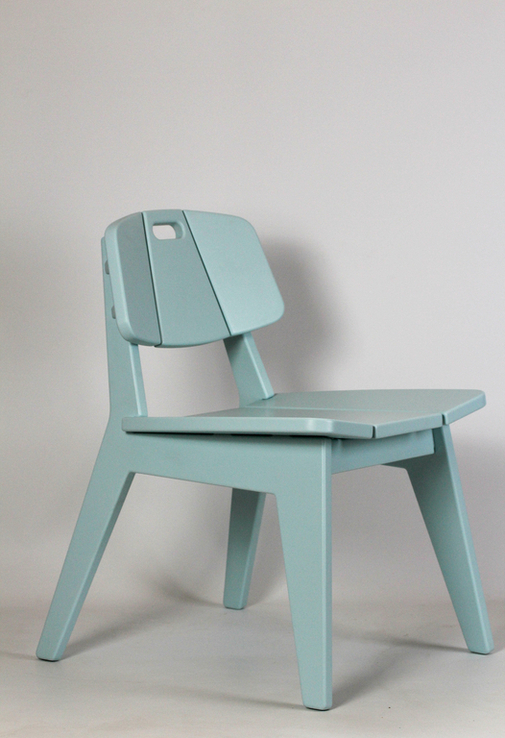 Яркий небесно-голубой низкий стул для гостиной и ресторанов., фото №2