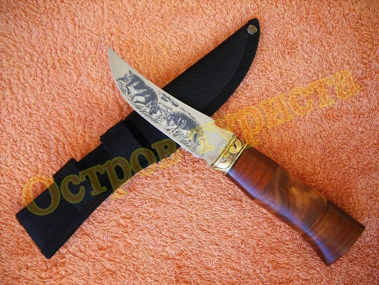Нож охотничий Олень сталь 65х13 с чехлом, фото №2