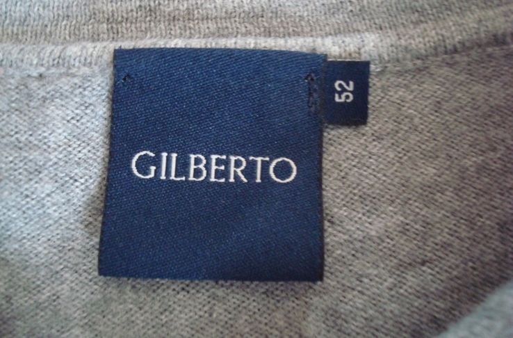 Gilberto Элегантный стильный мужской свитер на пуговицах серый полушерсть, photo number 9
