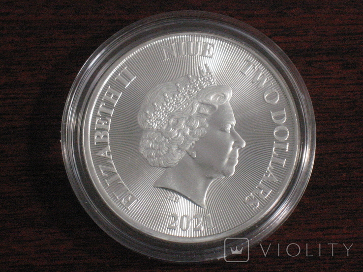 Древо жизни 2 доллара Ниуэ 2021 Ag 1oz, фото №3