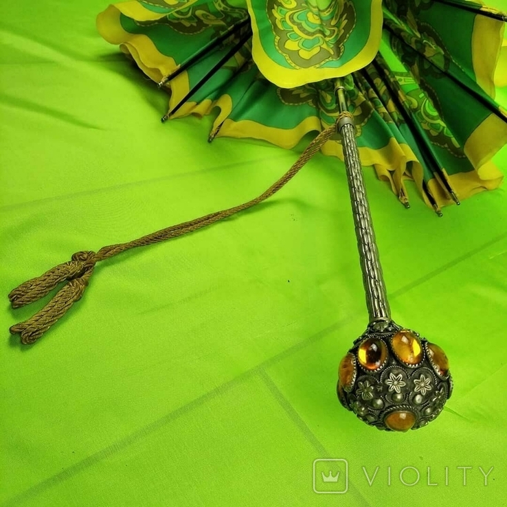  circa 1920s antique silk umbrella, photo number 2